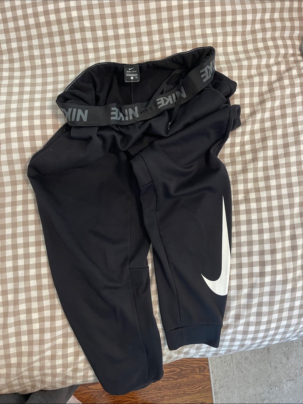 Nike Black Joggers with White Swoosh